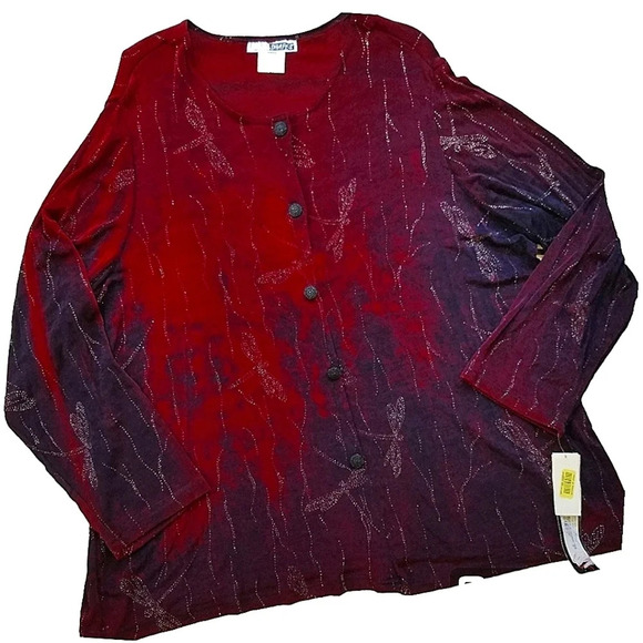 Vintage CM Shapes NWT Deadstock Dragonfly Blouse - Picture 1 of 11